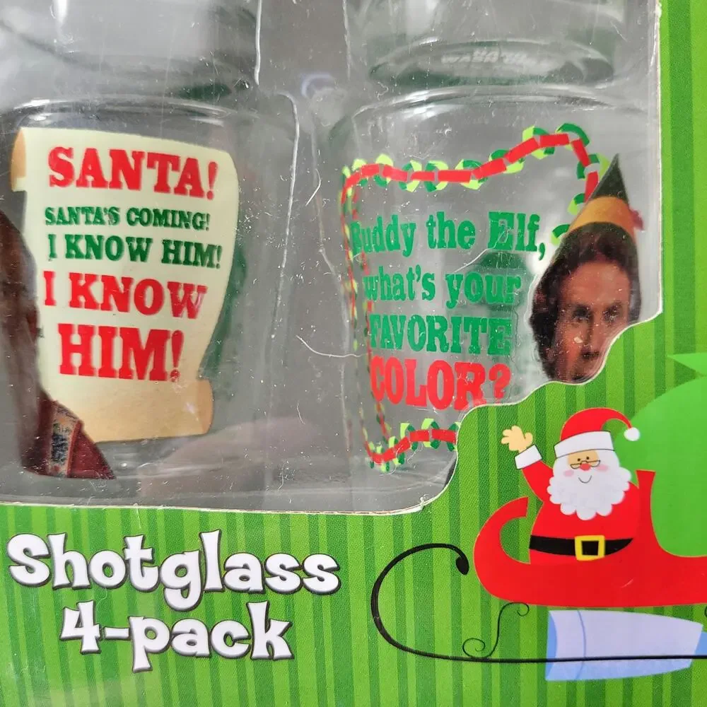 NWT in box Will Ferrell Elf 4 Shot Glass 4 pack